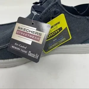 Men’s Skechers Streetwear Melson-Raymon Air Cooled Memory Foam Classic Fit-Blue Skechers | Shoes | New Skechers Mens Melson Raymon Sneakers  main image 4